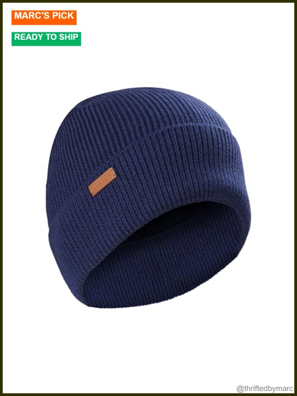 Mens Heritage Rib Cuff Wool Beanie Hat One Size Warm Winter Knit Cap